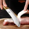 1/3-teiliges Küchenmesser-Set, mit Lederscheide, Edelstahl-Knochenentferner, Küchenmesser zum Fleisch schneiden und Kochen. 4
