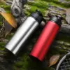 Metall-Sportflaschen mit Druckknopfdeckel, tragbare Fahrrad-Wasserflasche, wiederverwendbare Reiseflaschen mit Griff, Großpackung für Fitnessstudio, Wandern, Sport 3