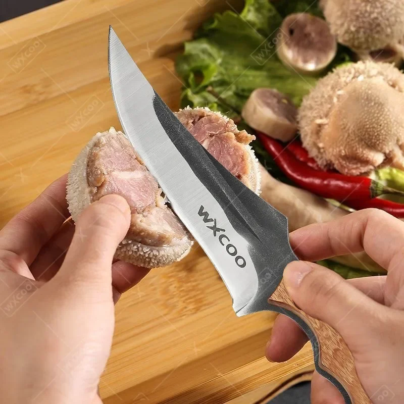 WXCOO Light Top Handgeschmiedeter Obstschäler aus Edelstahl Küchenwerkzeuge Allzweckmesser Metzgermesser Fleischbeil Ausbeinmesser 2