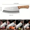 Professionelles Kochmesser- und Hackmesser-Set – Küchenmesser aus Edelstahl mit Holzgriff zum Kochen, Camping, Grillen, Geschenk 6