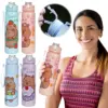 700 ml Capybara süßer Wasserbecher mit Strohhalm und Griff, tragbare Trinkflasche, große Kapazität, Kawaii-Wasserflasche für Fitness, Sport 2