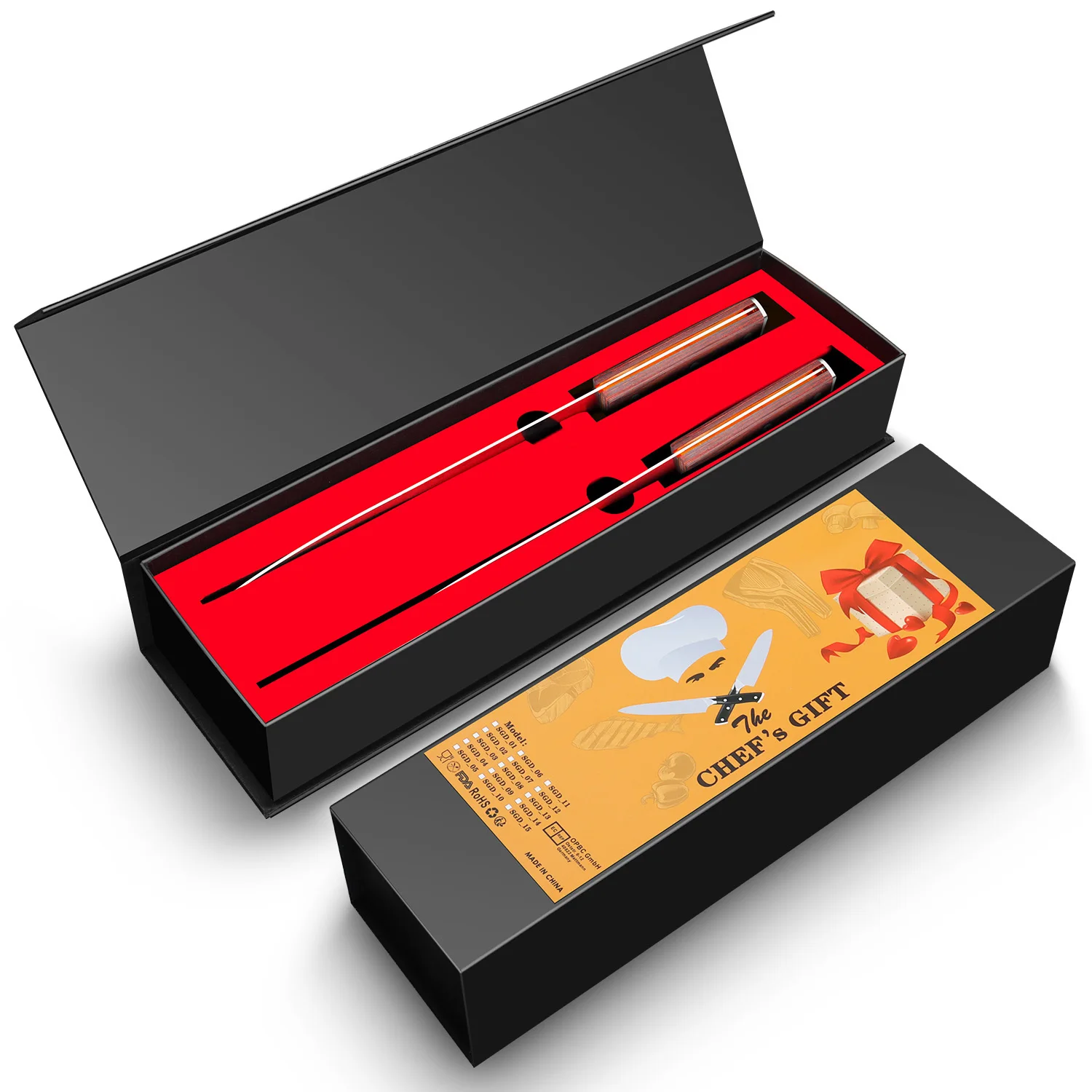 SAEIV Zweiteiliges Küchenmesser-Set aus Damaszener Stahl Kochmesser und Santoku-Messer VG10 Hochkohlenstoffstahl Profi-Messer 6