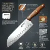 WXCOO Santoku-Messer Japanisches Küchenmesser Fleischbeil Handgefertigtes Schneidemesser für Metzger Fleisch Gemüse Fisch Kochutensilien 4