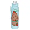 700 ml Capybara süßer Wasserbecher mit Strohhalm und Griff, tragbare Trinkflasche, große Kapazität, Kawaii-Wasserflasche für Fitness, Sport 3