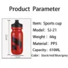 Fahrrad wasser flasche 610ml pp5 leichte outdoor sport portable radfahren kessel mountain road bike teile 2