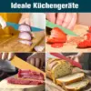 MDHAND Professionelles Küchenmesser-Set, spülmaschinenfest, scharfes Kochmesser aus Edelstahl mit Scheiben zum Hacken, Würzen und Schneiden 5