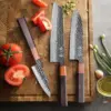 1-3 Stück Professionelles Küchenmesser-Set Japanische Handgefertigte 67-Lagen Damaszener Stahl Kiritsuke Kochmesser Santoku Schälmesser 3