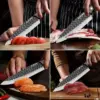 1-6PCS Edelstahl Kochmesser Set Professionelle Küchenmesser Sharp Boning Sashimi Utility Chinesische Rindfleisch Fisch Messer handgefertigt 3