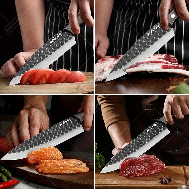 1-6PCS Edelstahl Kochmesser Set Professionelle Küchenmesser Sharp Boning Sashimi Utility Chinesische Rindfleisch Fisch Messer handgefertigt 3