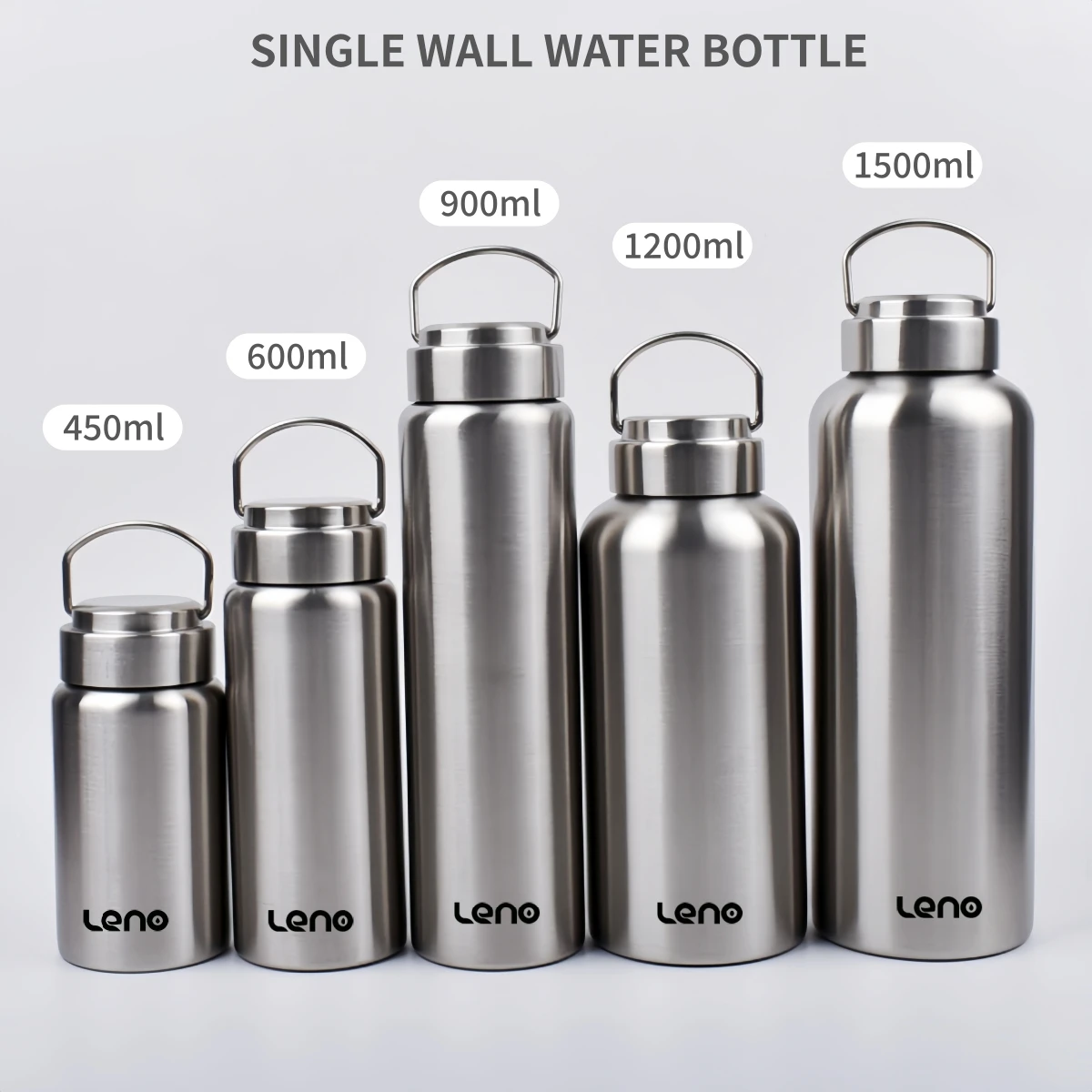 1pc Große Kapazität Edelstahl Sport Wasser Flasche Einschichtige Robuste Wasser Tasse Metall Flasche Drink Camping Sport gym