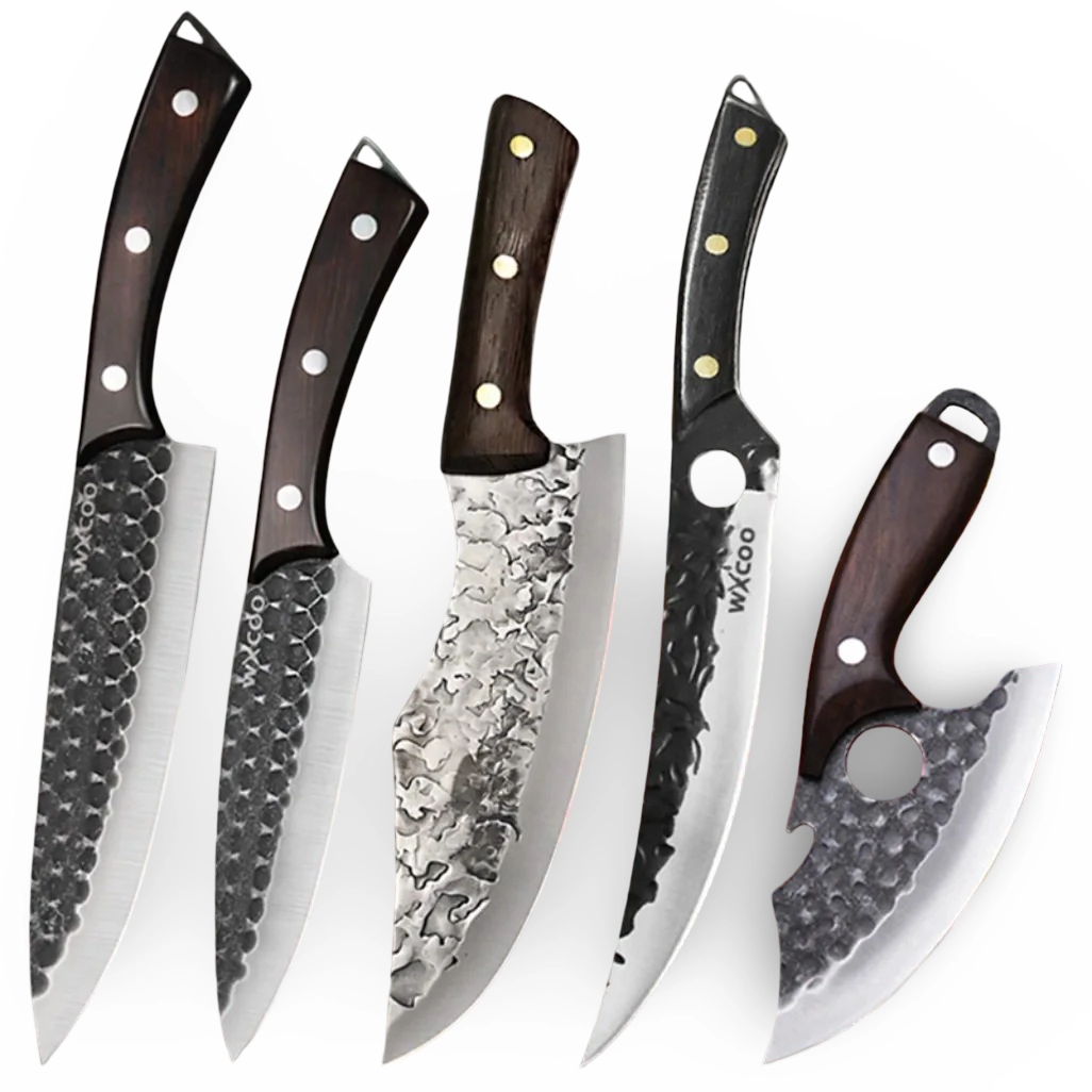 1-6PCS Edelstahl Kochmesser Set Professionelle Küchenmesser Sharp Boning Sashimi Utility Chinesische Rindfleisch Fisch Messer handgefertigt