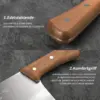 Professionelles Kochmesser- und Hackmesser-Set – Küchenmesser aus Edelstahl mit Holzgriff zum Kochen, Camping, Grillen, Geschenk 5