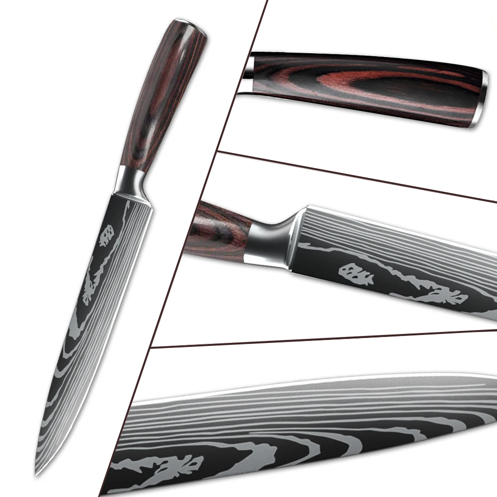 MDHAND Japanische Küchenmesser, deutsches 8-Zoll-Schneidemesser aus Edelstahl, scharfes Rasiermesser, Schnitzmesser, Sushi-Messer als Geschenk