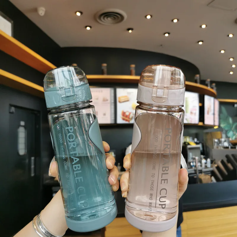 500ml Plastik wasser flaschen Flasche Outdoor Sport Wasser becher bpa frei Wasser becher Student tragbare Tasse mit Griff Trink werkzeug 5