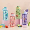 550 ml Kinder-Wasserflasche mit Cartoon-Tier und Sicherheitsschloss, tragbarer, auslaufsicherer Strohhalmbecher für Outdoor-Camping-Reisen 4