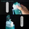 750ml Sport wasser flasche hoch temperatur beständiger abgestufter Stroh becher Regenbogen gefrostet progressive Farbe Wasser becher Plastik becher 2