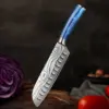 Professionelles 8-Zoll Santoku-Messer, Küchenmesser, Kochmesser mit Stahlklinge, Perfekt für Kulinarik-Enthusiasten, Kochzubehör 4