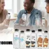 1-8 Stück 1000ml Protein-Shaker-Flasche im Panda-Design mit Strohhalm, auslaufsicher, für Fitness-Workouts, Sport und zum Mixen von Nahrungsergänzungsgetränken 2