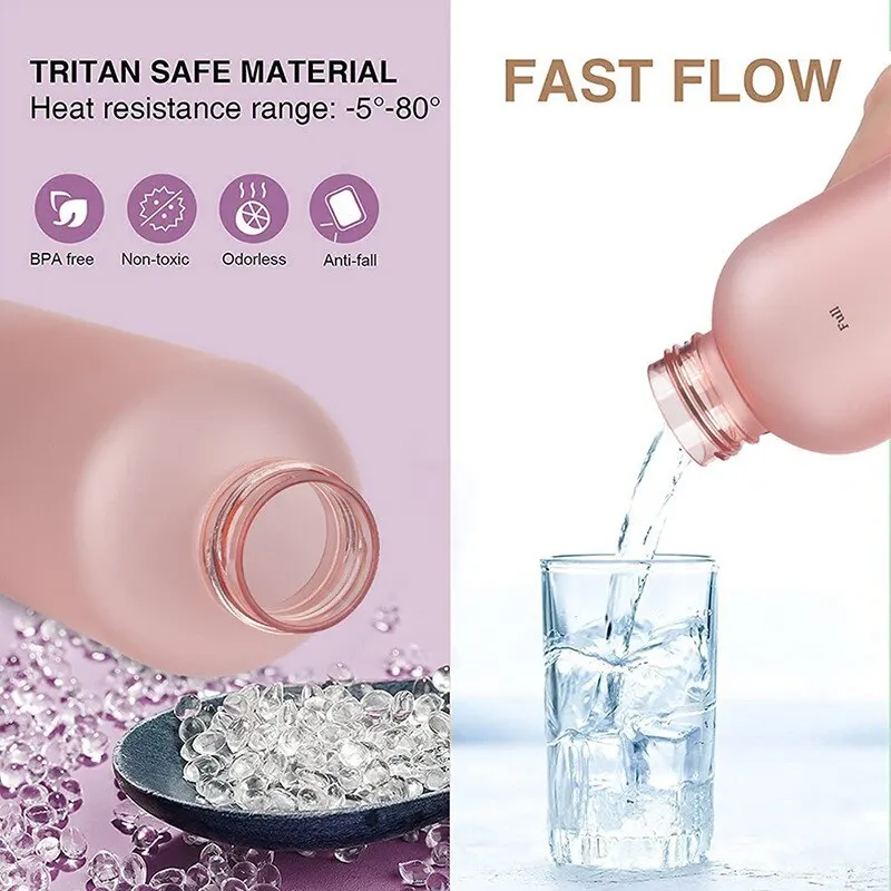 1l Flasche mit Zeit marke 32 oz motivierende wieder verwendbare Fitness sportarten im Freien reisen auslaufs icher bpa frei gefroste ter Kunststoff 4