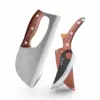WXCOO Handgeschmiedetes Multifunktionales Arbeitserleichterndes Küchenmesser Edelstahl-Hackmesser Metzgermesser mit Holzgriff Knochenmesser