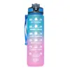 1 l Wasserflasche, 12 Farben, auslaufsicher, mit Zeitmarkierung, Getränk und Strohhalm, motivierende Trink-Sportwasserflasche für Outdoor-Wanderungen 4
