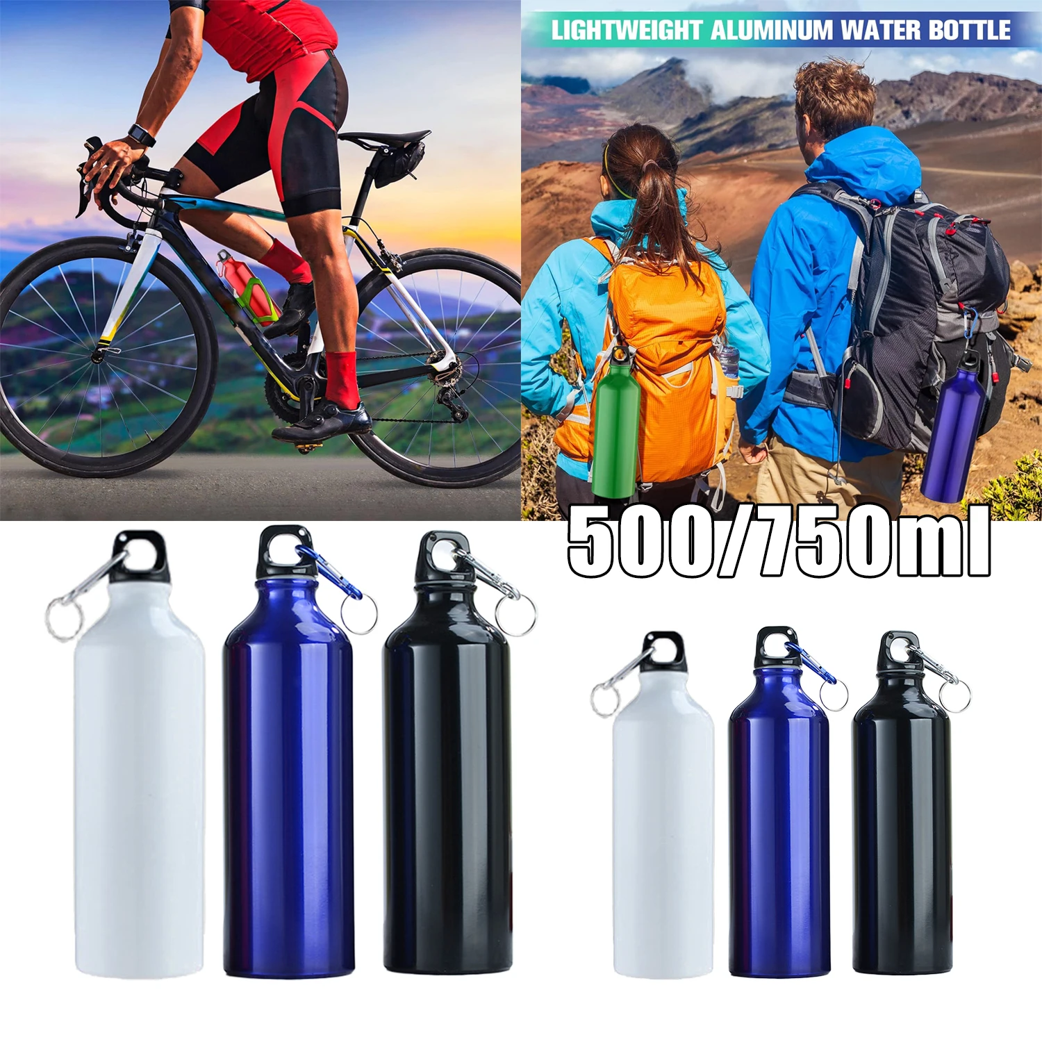 500 ml 750 ml Farbverlauf Aluminium Wasser Flasche Große Kapazität Gym Outdoor Sport Flasche Auslaufsicher Tragbare Geschenk Drink 1