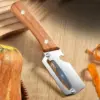 Küchenschäler aus Edelstahl mit Holzgriff zum Schälen und Schneiden von Obst und Gemüse Küchenwerkzeug 5