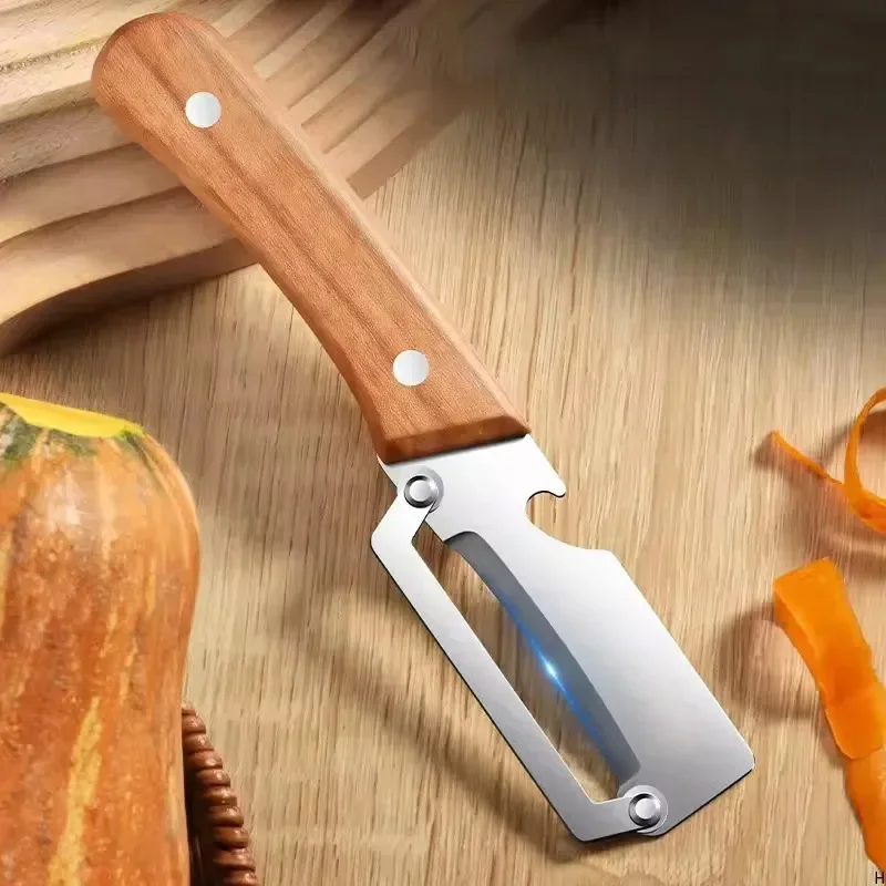Küchenschäler aus Edelstahl mit Holzgriff zum Schälen und Schneiden von Obst und Gemüse Küchenwerkzeug 5
