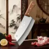 Professionelles Kochmesser- und Hackmesser-Set – Küchenmesser aus Edelstahl mit Holzgriff zum Kochen, Camping, Grillen, Geschenk 1