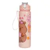 700 ml Capybara süßer Wasserbecher mit Strohhalm und Griff, tragbare Trinkflasche, große Kapazität, Kawaii-Wasserflasche für Fitness, Sport 5