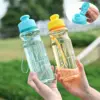 650 ml transparente und tragbare auslaufsichere Shaker-Sportwasserflasche mit Deckel für Schule, Fitnessstudio, Reisen, Mädchen, Jungen, BPA-frei 2
