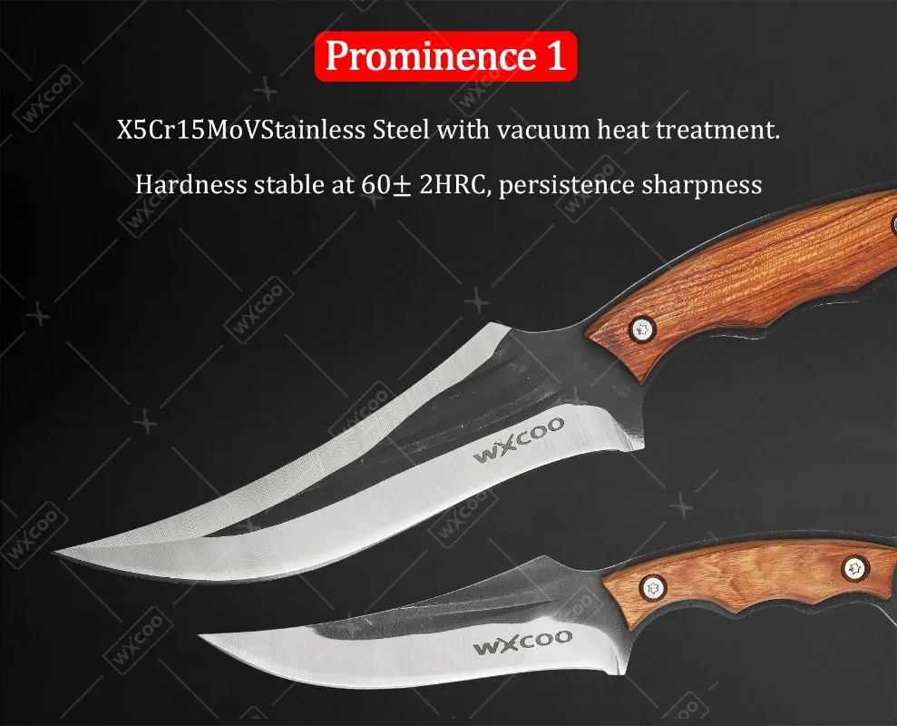 WXCOO Light Top Handgeschmiedeter Obstschäler aus Edelstahl Küchenwerkzeuge Allzweckmesser Metzgermesser Fleischbeil Ausbeinmesser 4