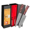 SAEIV Zweiteiliges Küchenmesser-Set aus Damaszener Stahl Kochmesser und Santoku-Messer VG10 Hochkohlenstoffstahl Profi-Messer