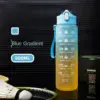 750ml Sport wasser flasche hoch temperatur beständiger abgestufter Stroh becher Regenbogen gefrostet progressive Farbe Wasser becher Plastik becher 6