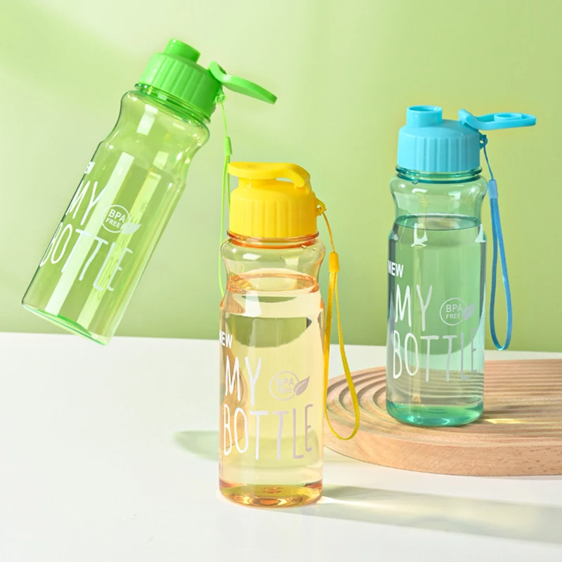 650 ml transparente und tragbare auslaufsichere Shaker-Sportwasserflasche mit Deckel für Schule, Fitnessstudio, Reisen, Mädchen, Jungen, BPA-frei 4