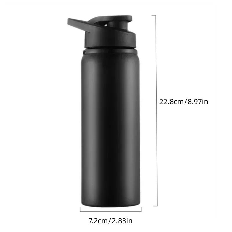 Metall-Sportflaschen mit Druckknopfdeckel, tragbare Fahrrad-Wasserflasche, wiederverwendbare Reiseflaschen mit Griff, Großpackung für Fitnessstudio, Wandern, Sport 4