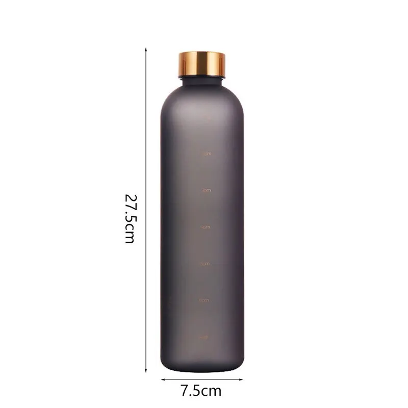 1l Flasche mit Zeit marke 32 oz motivierende wieder verwendbare Fitness sportarten im Freien reisen auslaufs icher bpa frei gefroste ter Kunststoff 5