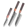 1-3 Stück Professionelles Küchenmesser-Set Japanische Handgefertigte 67-Lagen Damaszener Stahl Kiritsuke Kochmesser Santoku Schälmesser