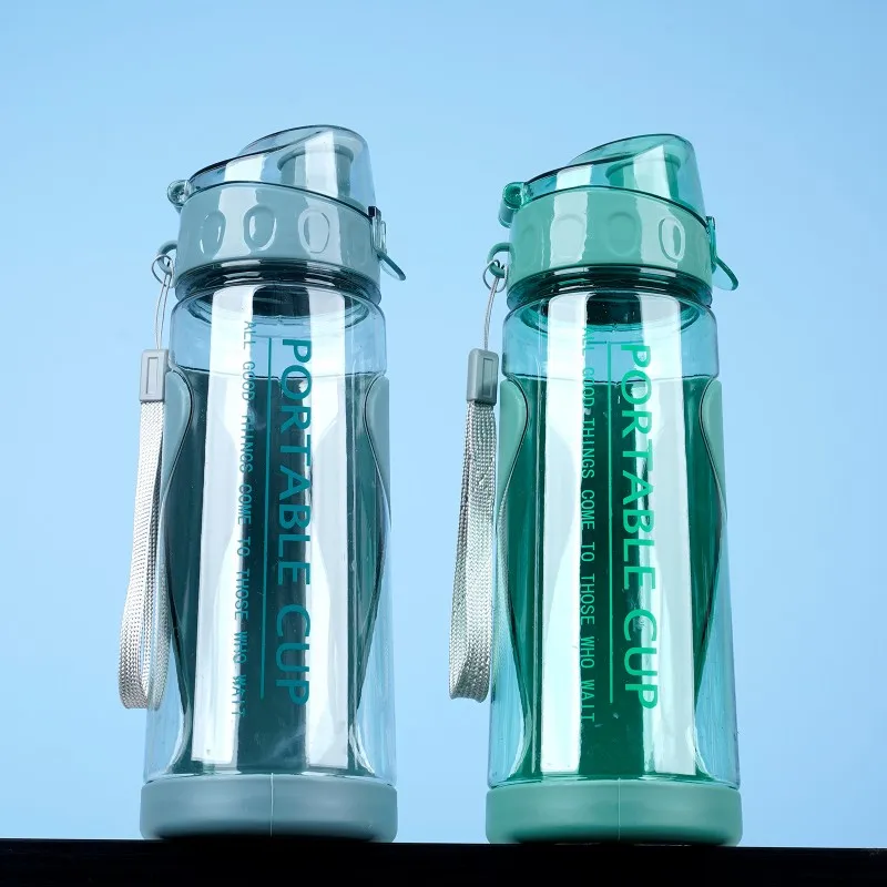 500ml Plastik wasser flaschen Flasche Outdoor Sport Wasser becher bpa frei Wasser becher Student tragbare Tasse mit Griff Trink werkzeug 2