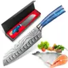 Professionelles 8-Zoll Santoku-Messer, Küchenmesser, Kochmesser mit Stahlklinge, Perfekt für Kulinarik-Enthusiasten, Kochzubehör