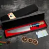 Kochmesser, 67-Lagen Damaszener Stahl Blauer Griff Multifunktionales VG-10 Damaszener Küchenmesser Mit Schwarzer Geschenkbox 6