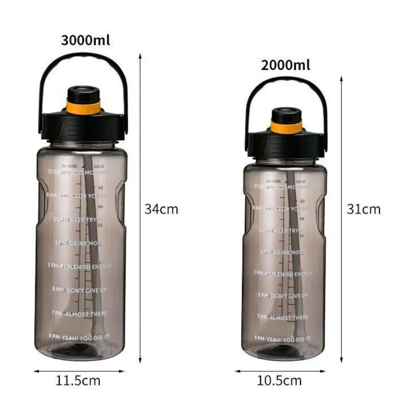 Supergroßer Wasserbecher für Studenten, Outdoor-Sport und Fitness, stoßfeste und hochtemperaturbeständige Wasserflasche 6
