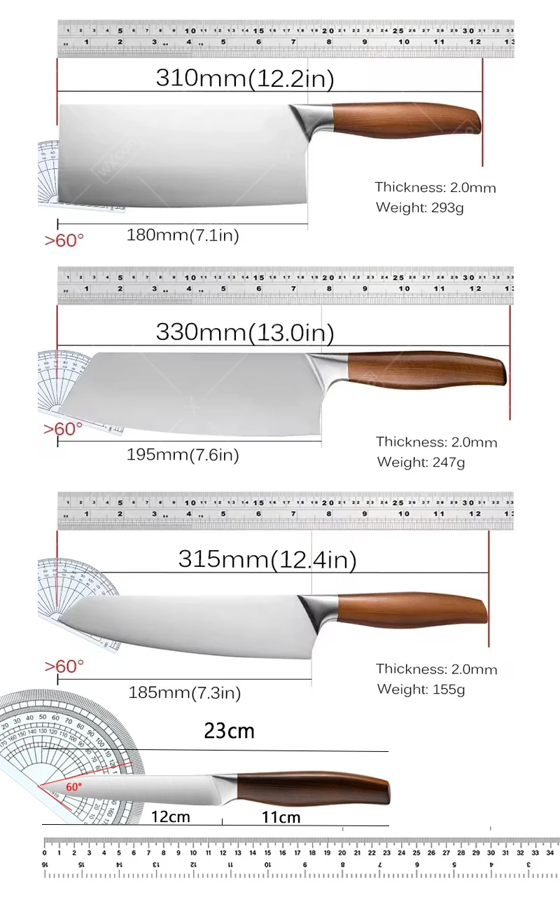 Profession elle japanische Küchenmesser Set Edelstahl Fischfilet Fleisch beil Kochmesser Schneiden Santoku Messer Koch werkzeuge 6