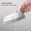 Professionelles Kochmesser- und Hackmesser-Set – Küchenmesser aus Edelstahl mit Holzgriff zum Kochen, Camping, Grillen, Geschenk 4