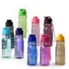 650 ml transparente und tragbare auslaufsichere Shaker-Sportwasserflasche mit Deckel für Schule, Fitnessstudio, Reisen, Mädchen, Jungen, BPA-frei