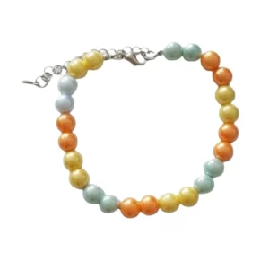 Kunstkunstperlenarmband Pastellmix – Mint | Orange & Gelb