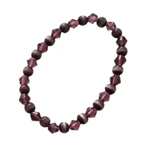 Kunstkunstperlenarmband Mauve – Dunkler Perlenglanz