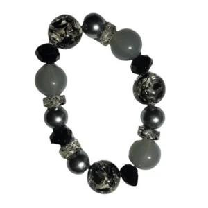 Kunstkunstperlenarmband Grau & Schwarz – Kontrastreicher Akzent