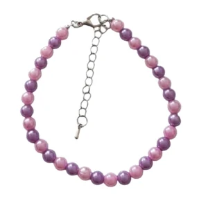 Kunstkunstperlenarmband Rosa & Lila – Sanfter Farbwechsel