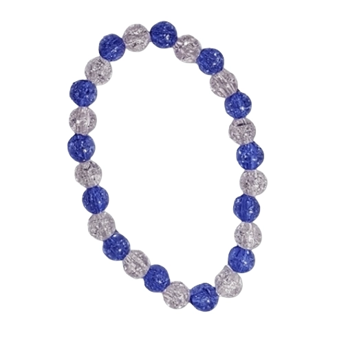Kunstkunstperlenarmband Blau & Silber – Eisiger Glanz